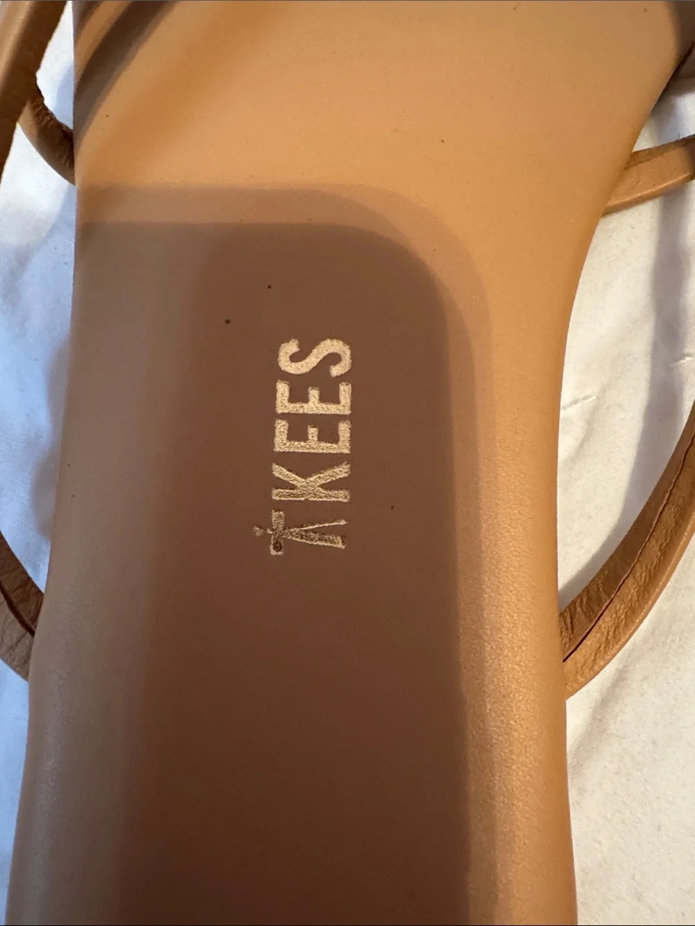 TKEES Slim Double-Strap Slide Sandals in Tan size 8 New - Picture 3 of 4